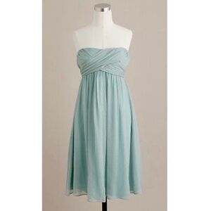 J CREW Elegant Strapless Special Occasion & Party Sage Green Dress